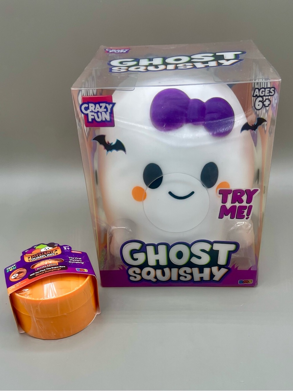 RMS Crazy Fun Viral Large GHOST Squishy + SPOOKY EDITiON Mini Dumpling ~ 2 Pack👻